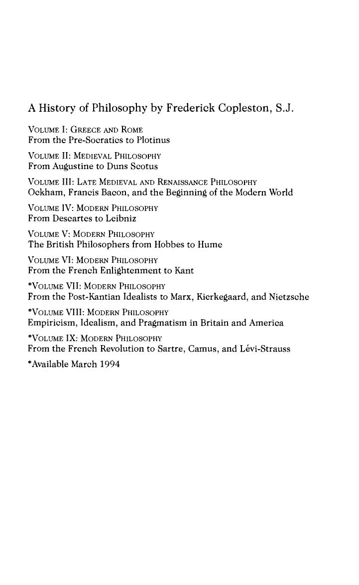 A History of Philosophy, Vol. 4: Modern Philosophy From Descartes to Leibniz by Frederick C. Copleston