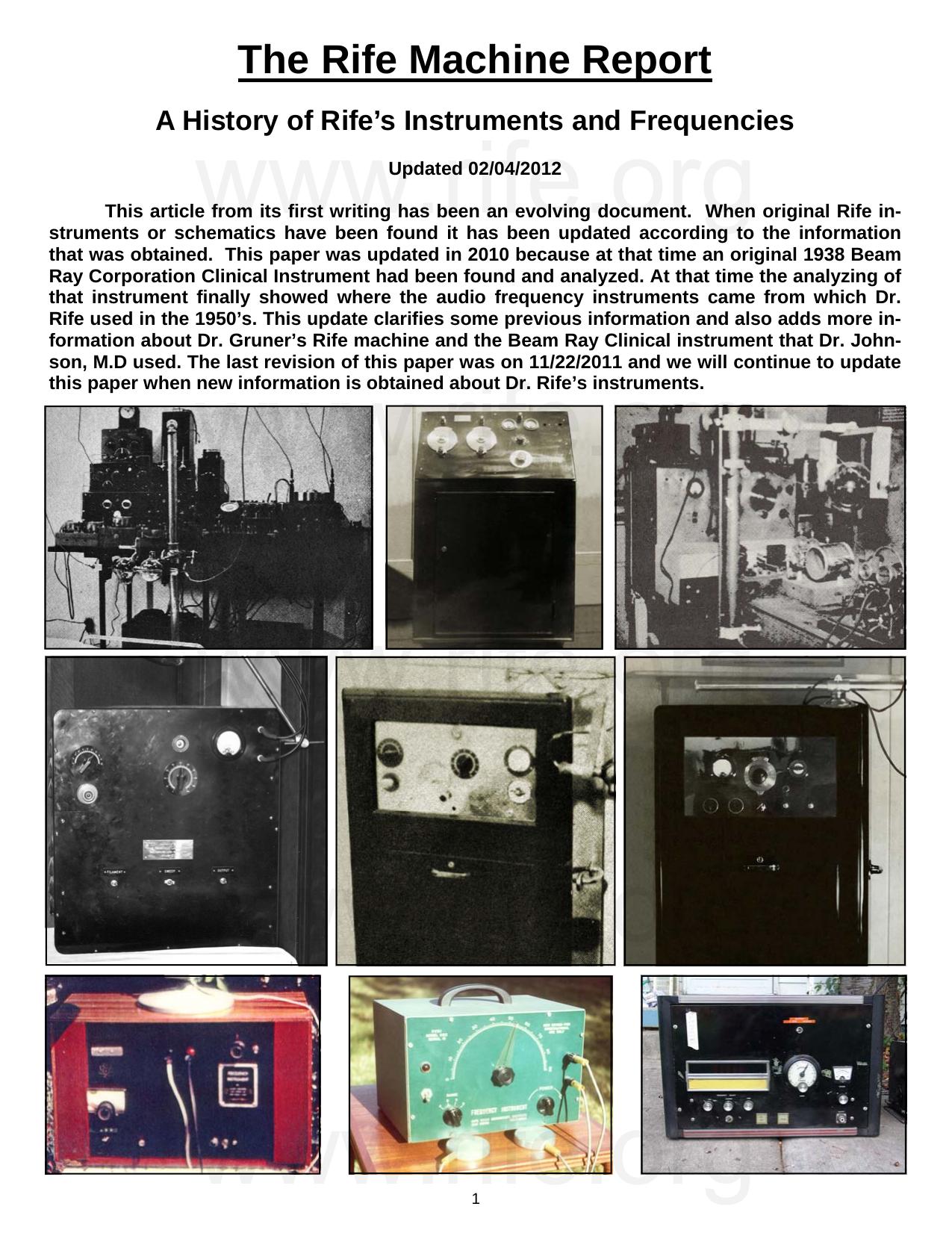 A History of Rife's Instruments and Frequencies 02-04-2012.pub by J && E