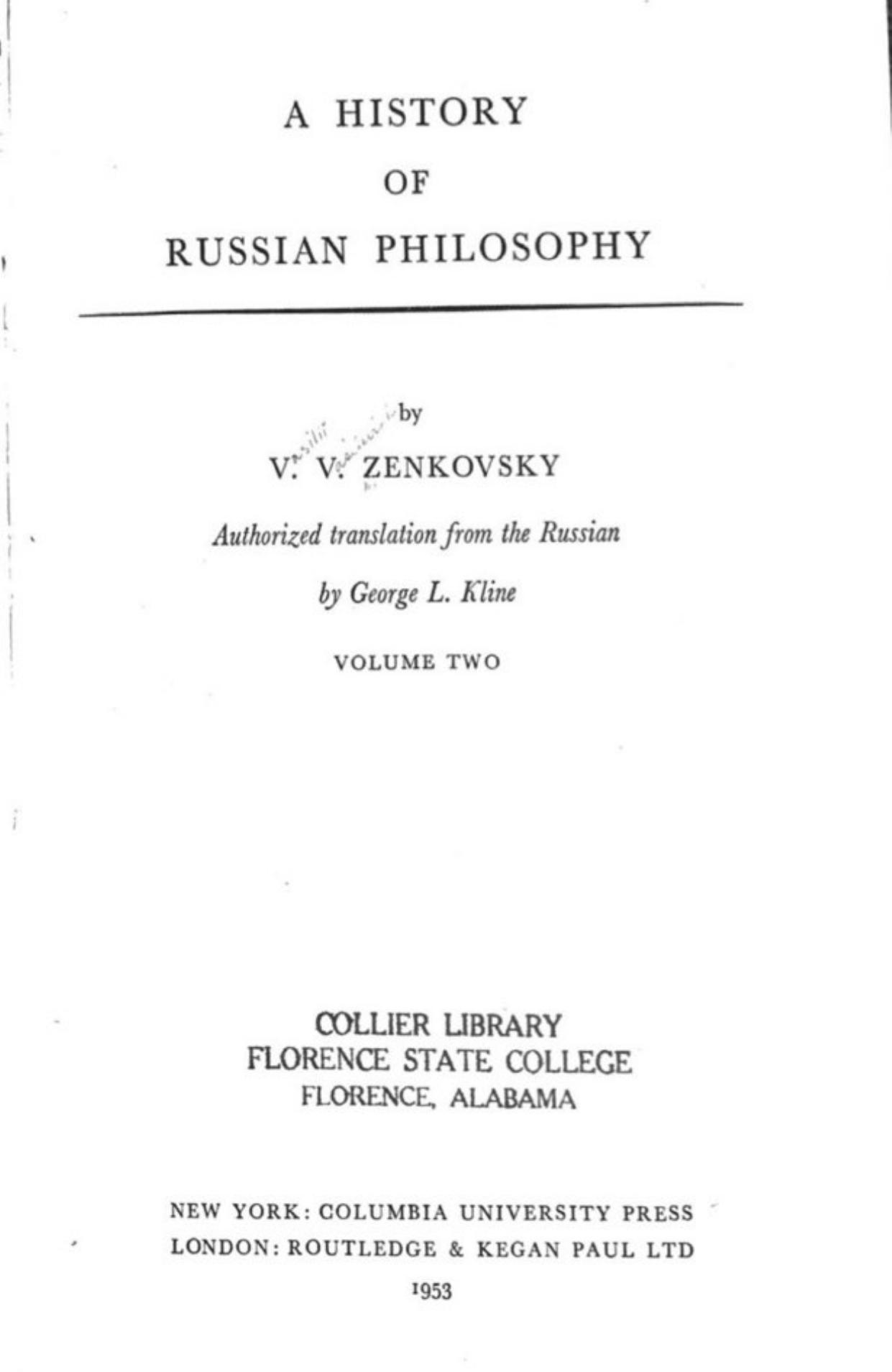 A History of Russian Philosophy: Volume 2 by Vasily Vasilievich Zenkovsky