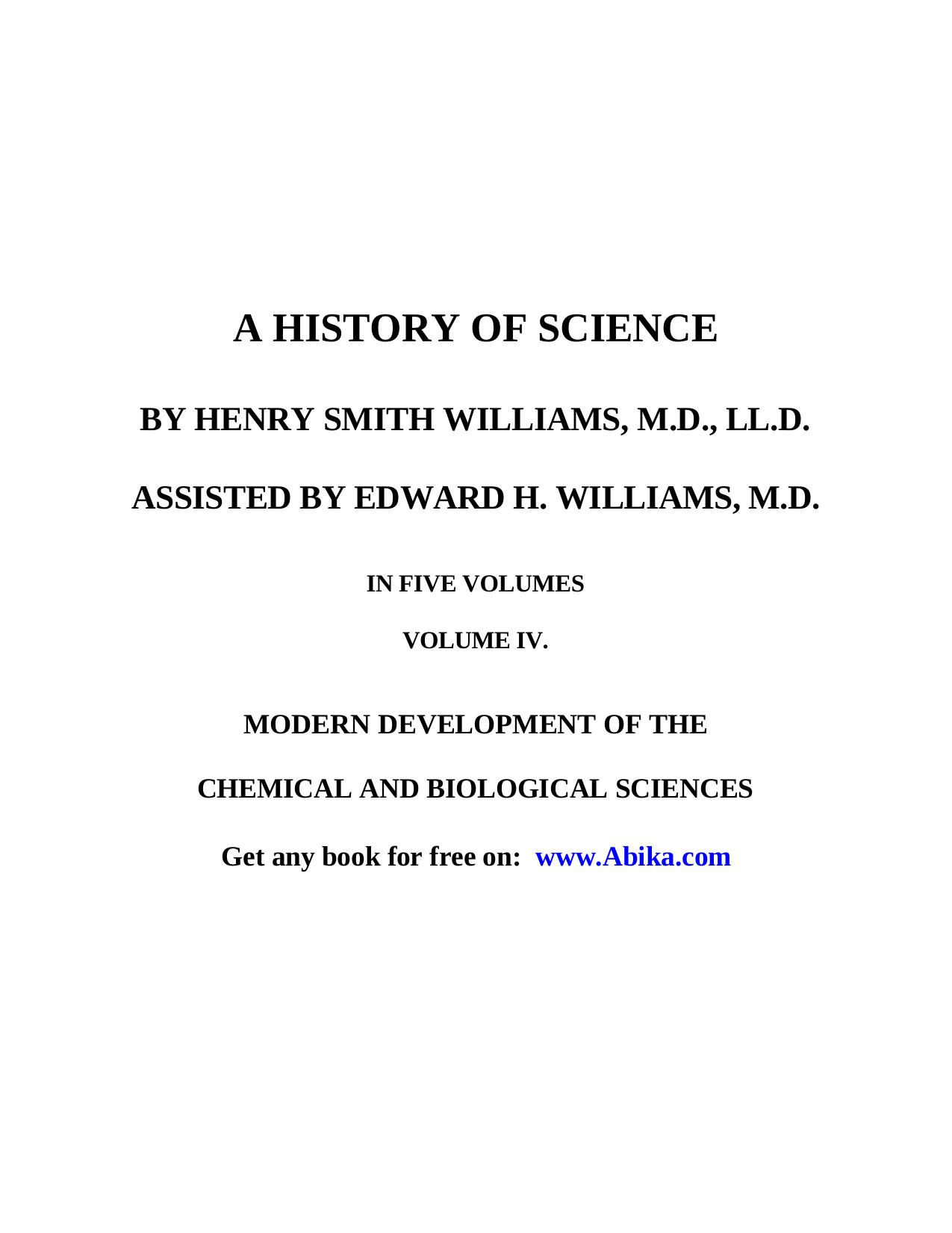 A History of Science by Williams H.S