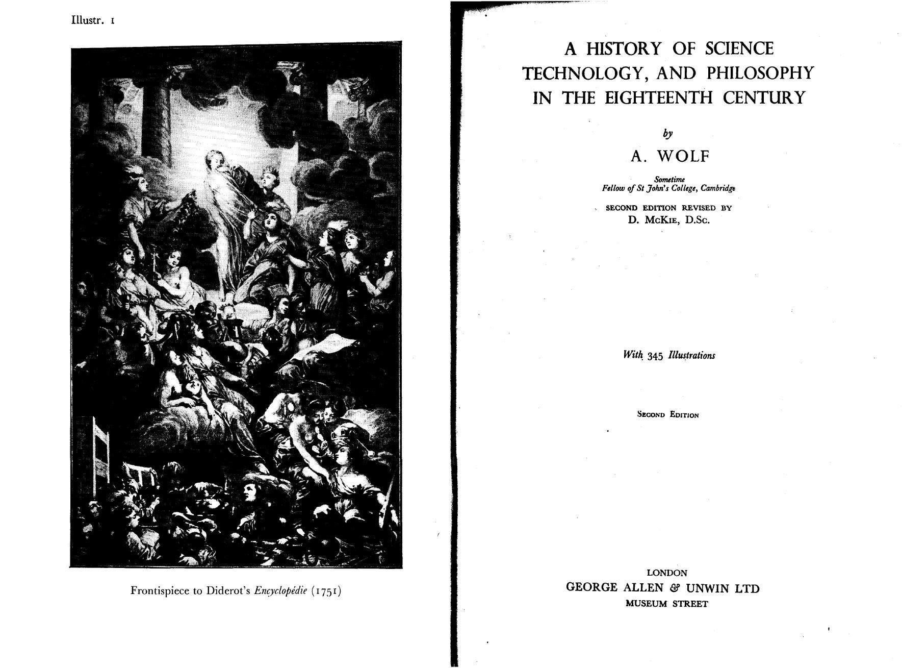 A History of Science, Technology, and Philosophy in the Eighteenth Century by A. Wolf