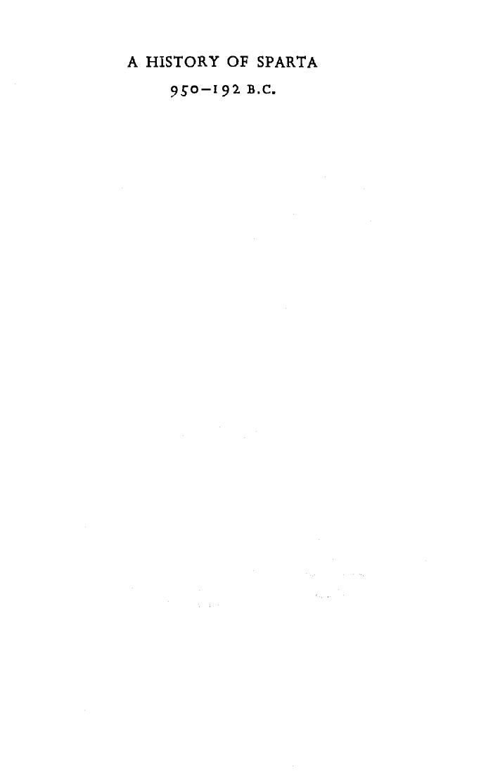 A History of Sparta 950-192 B.C. by William George Grieve Forrest