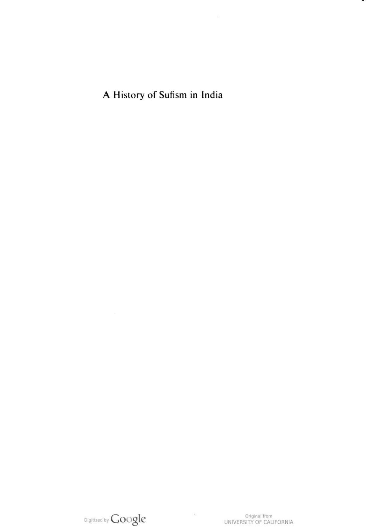 A History of Sufism in India by Saiyid Athar Abbas Rizvi