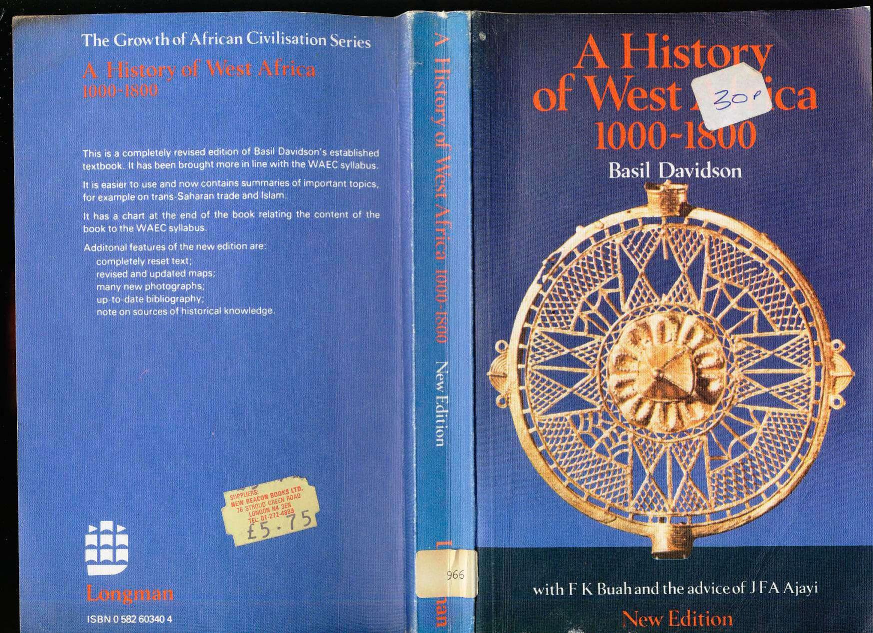 A History of West Africa, 1000-1800 by Unknown