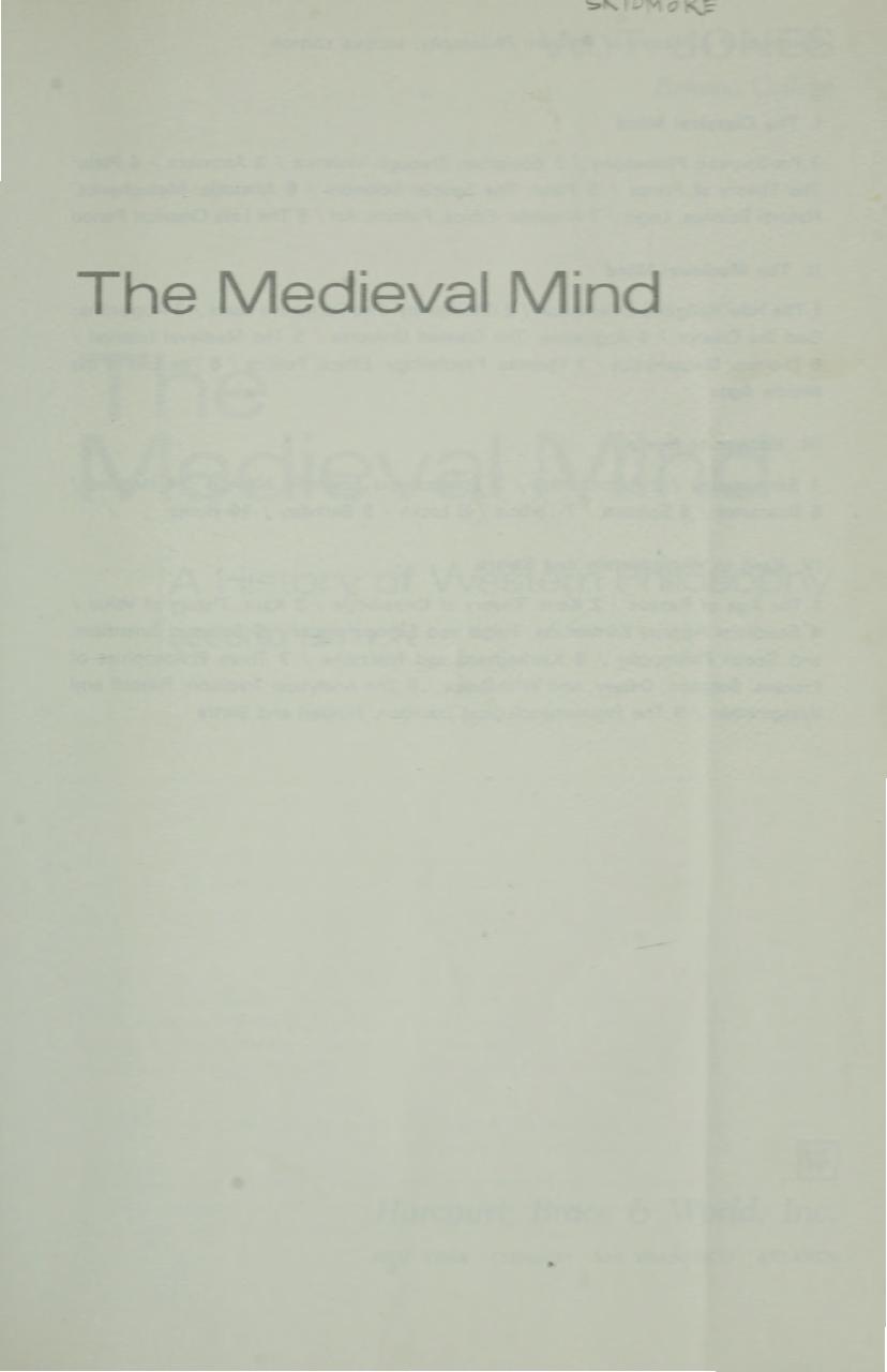 A History of Western Philosophy: The Medieval Mind by W. T. Jones