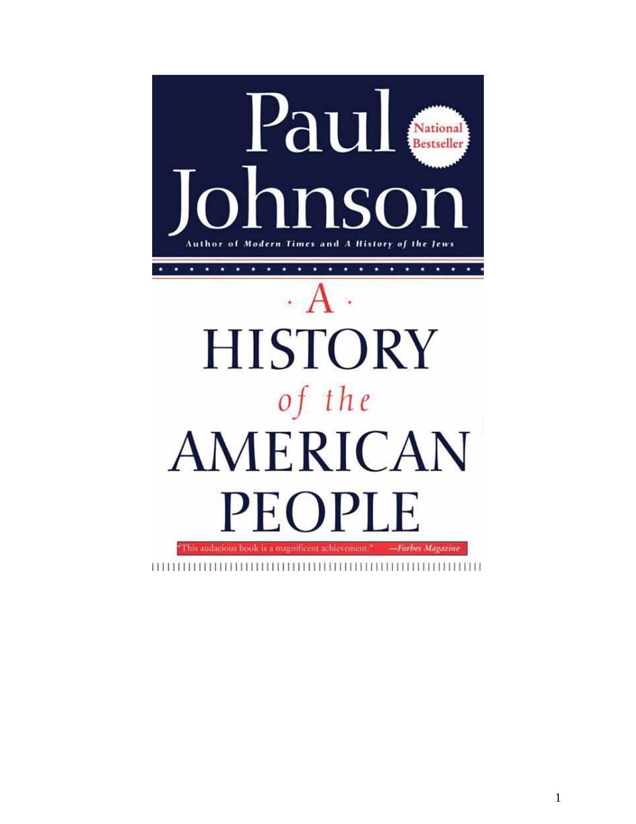 A History of the American People by Paul Johnson