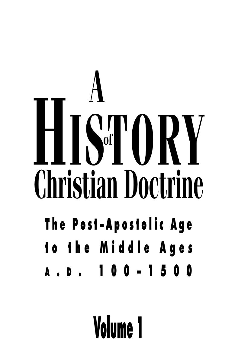 A History of the Christian Church Vol 1 by PPH