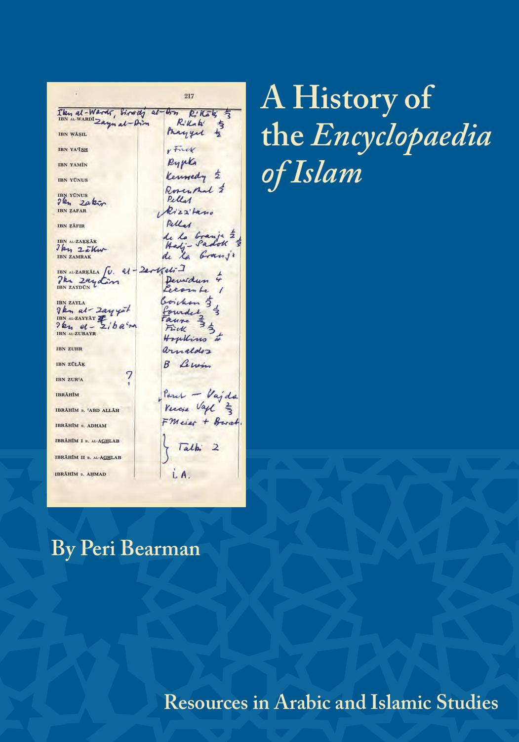 A History of the Encyclopaedia of Islam by Unknow