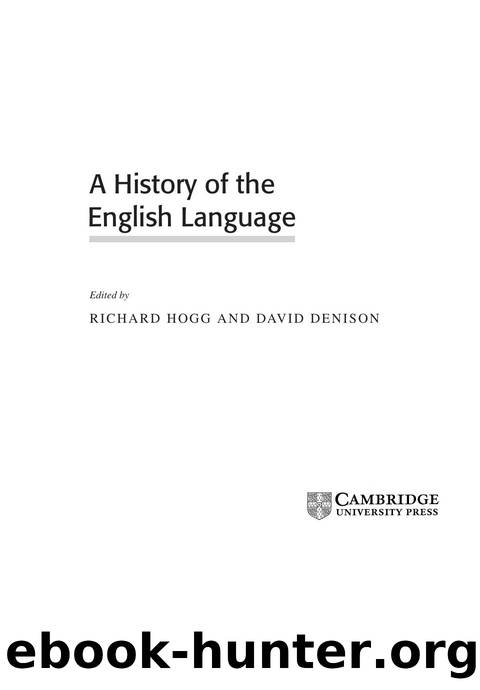 A History of the English Language by Richard Hogg David Denison