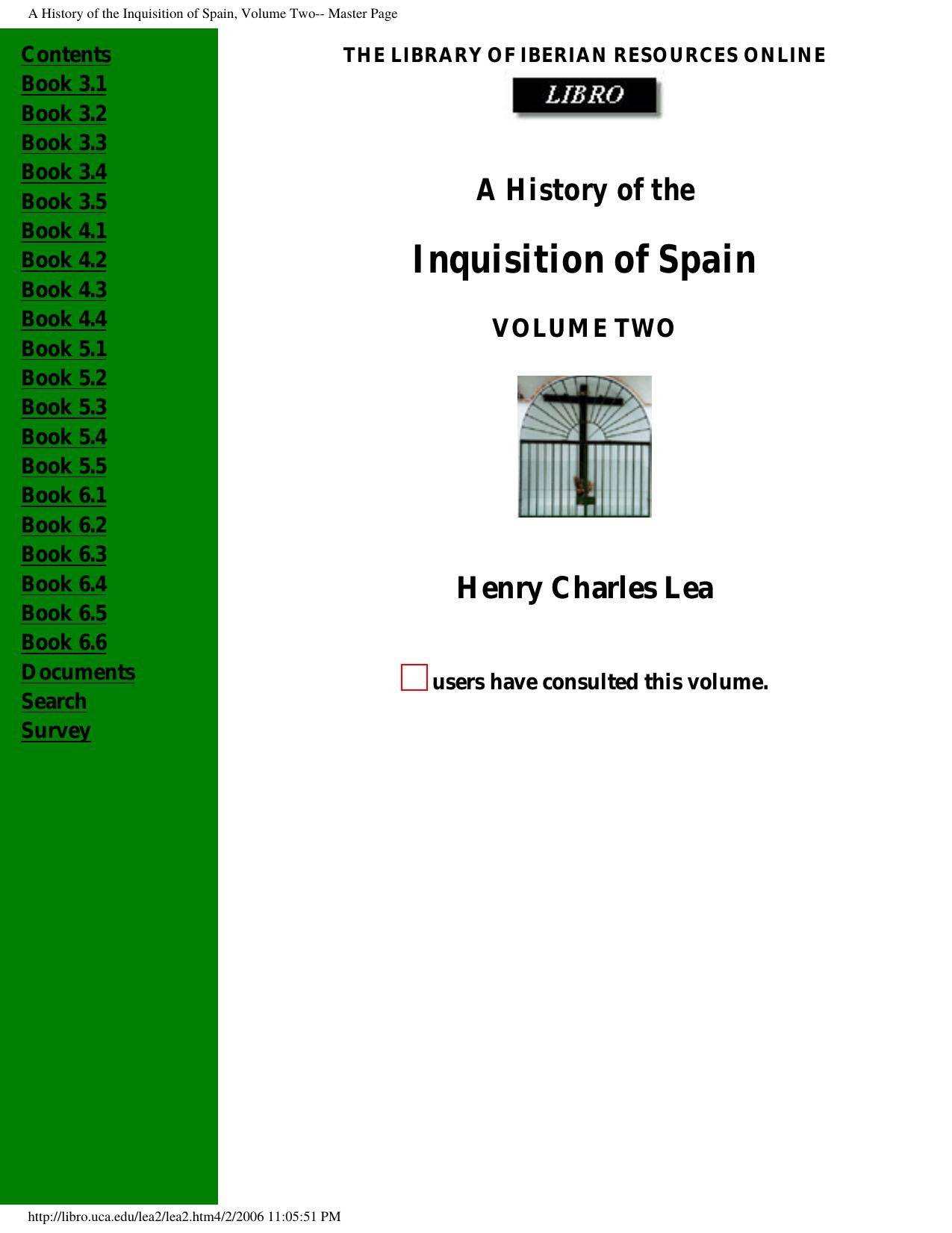 A History of the Inquisition of Spain, Volume Two-- Master Page by A History of the Inquisition of Spain 02