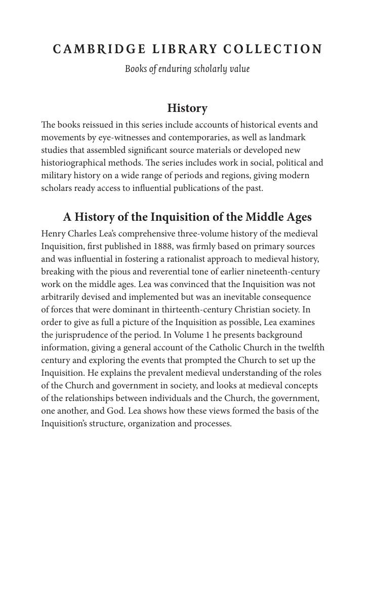 A History of the Inquisition of the Middle Ages: Volume 1 by Henry Charles Lea