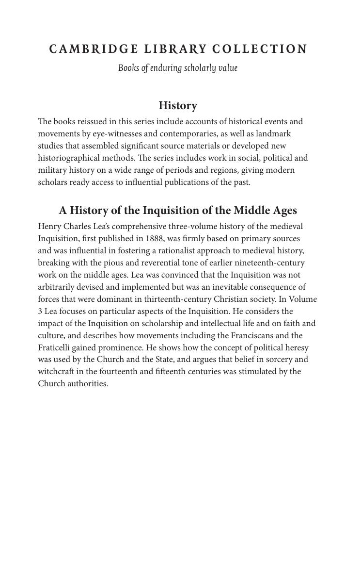A History of the Inquisition of the Middle Ages: Volume 3 by Henry Charles Lea