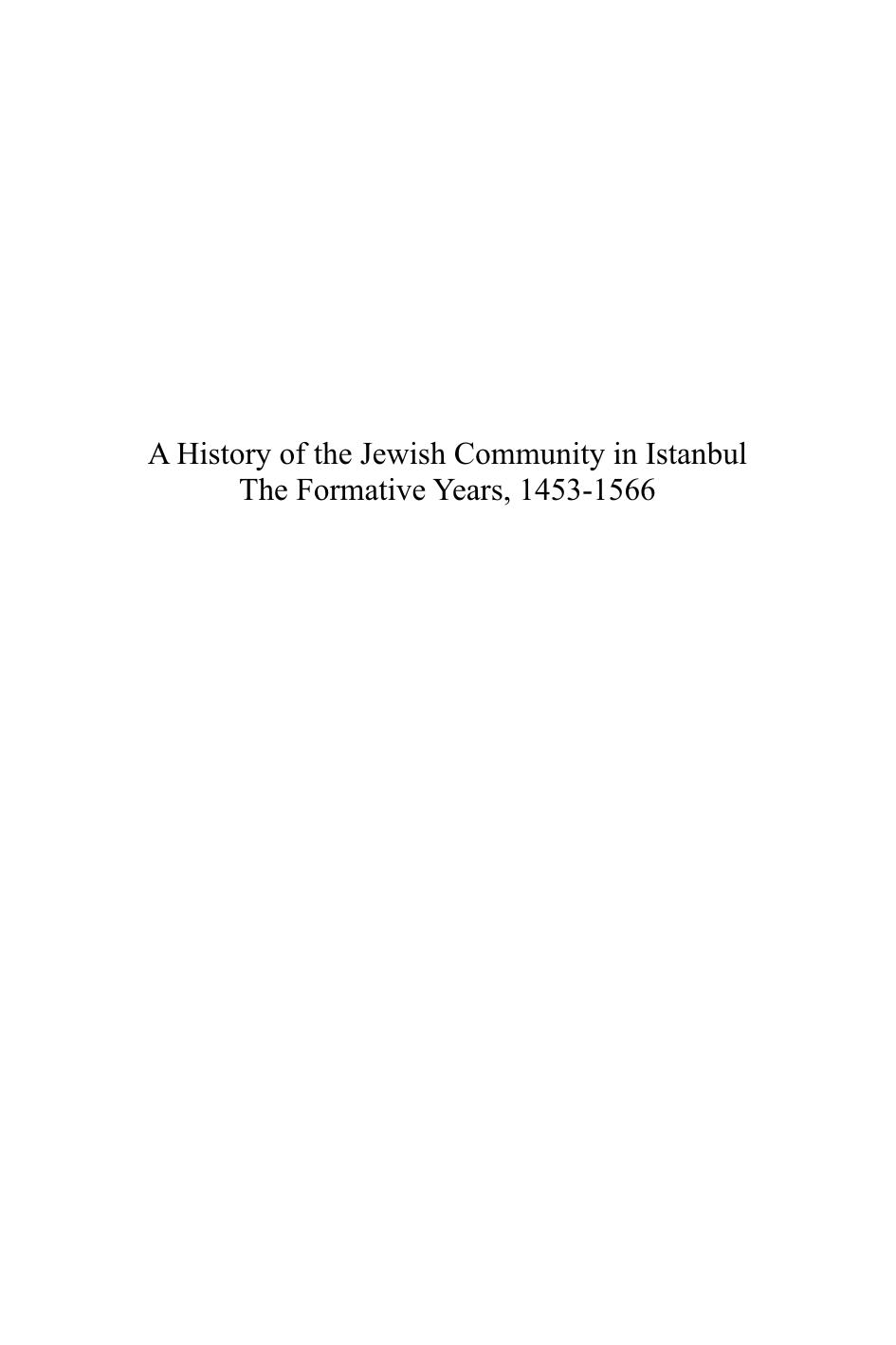 A History of the Jewish Community in Istanbul by Minna Rozen