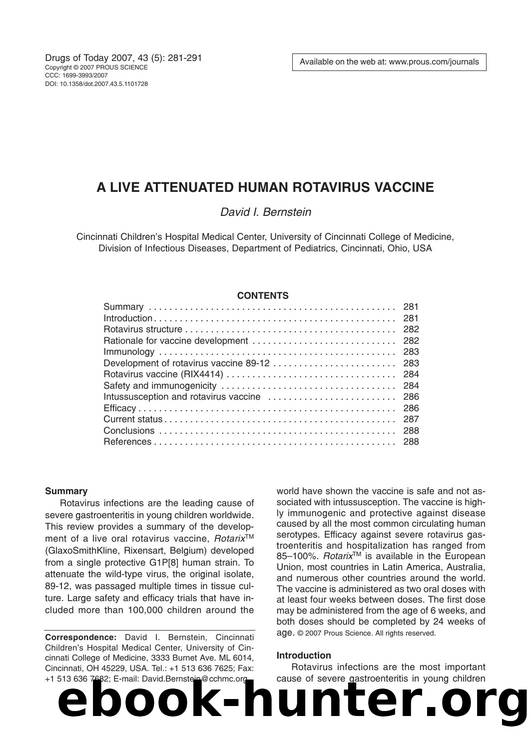 A LIVE ATTENUATED HUMAN ROTAVIRUS VACCINE by Prous Science (c) 2007