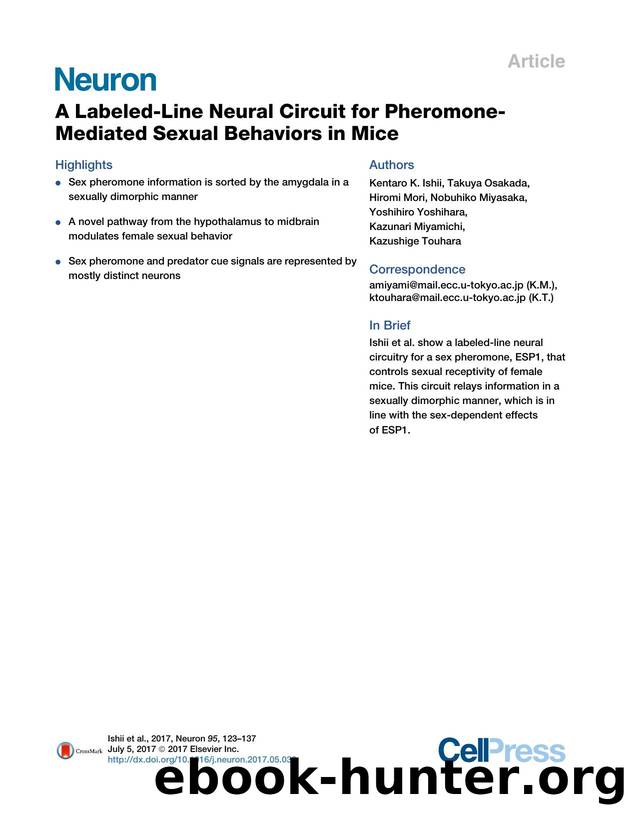 A Labeled-Line Neural Circuit for Pheromone-Mediated Sexual Behaviors in Mice by unknow