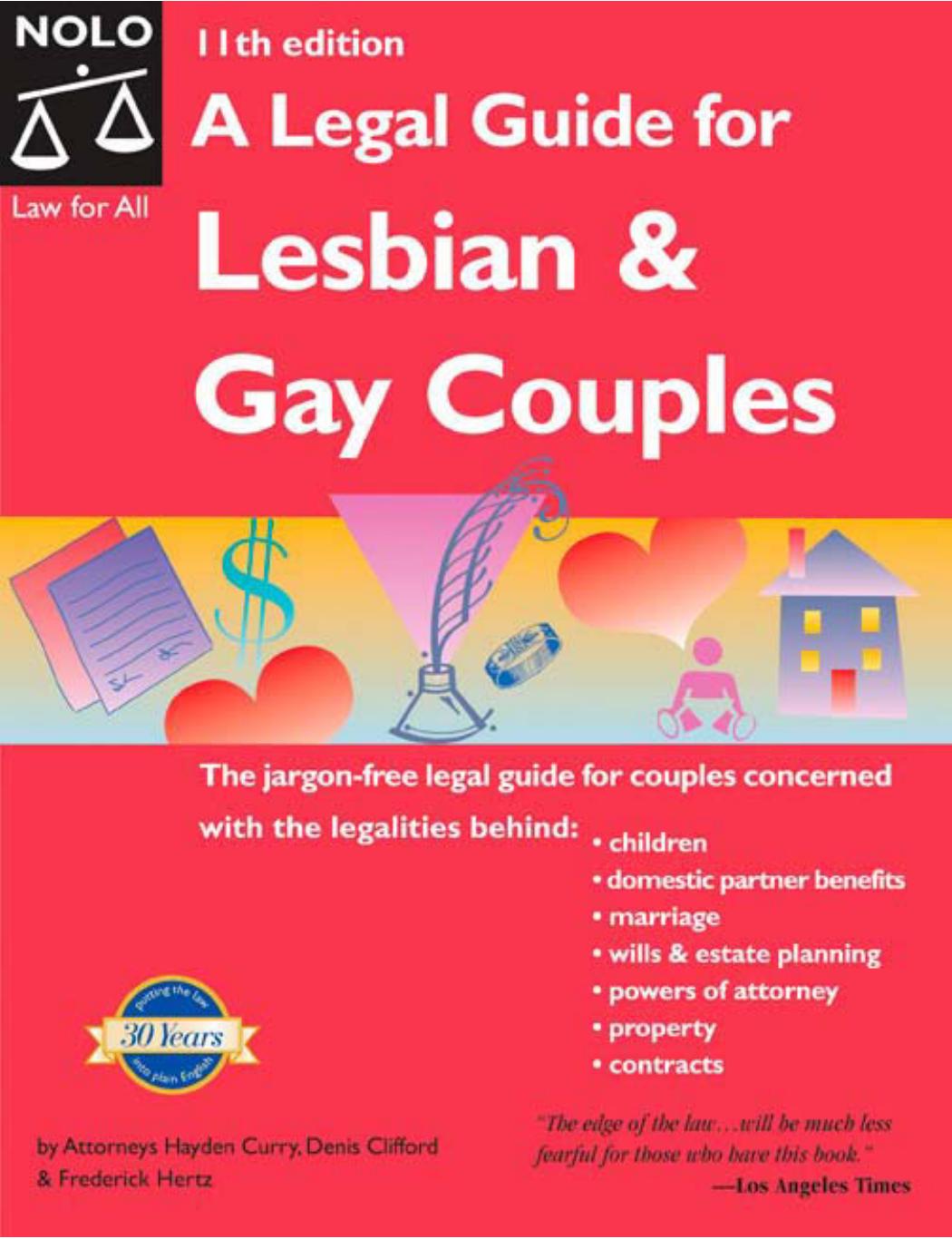 A Legal Guide for Lesbian and Gay Couples by Curry Hayden.; Clifford Denis.; Hertz Frederick