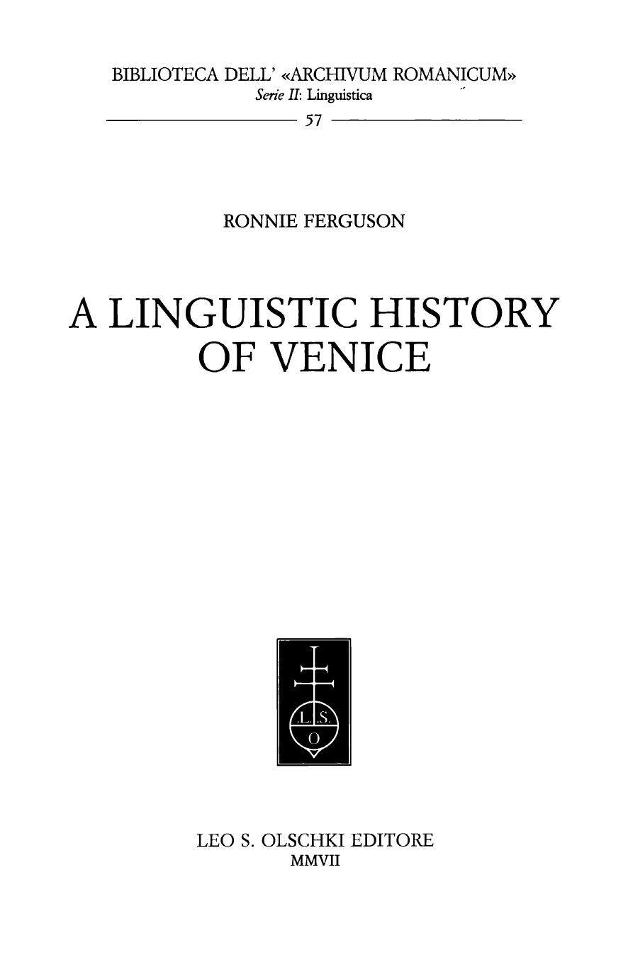 A Linguistic History of Venice by Ronnie Ferguson