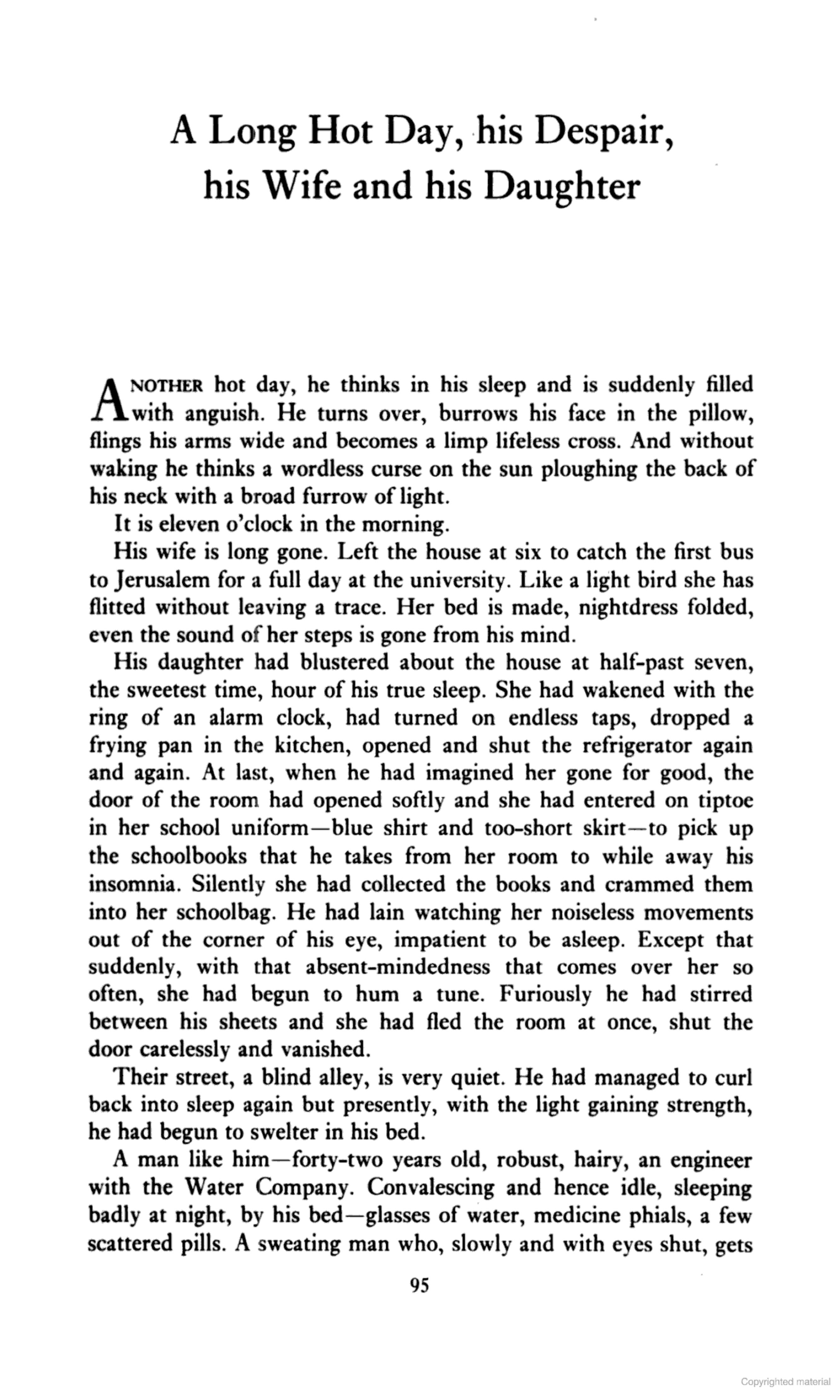 A Long Hot Day, his Despair, his Wife and his Daughter by Yehoshua Abraham B