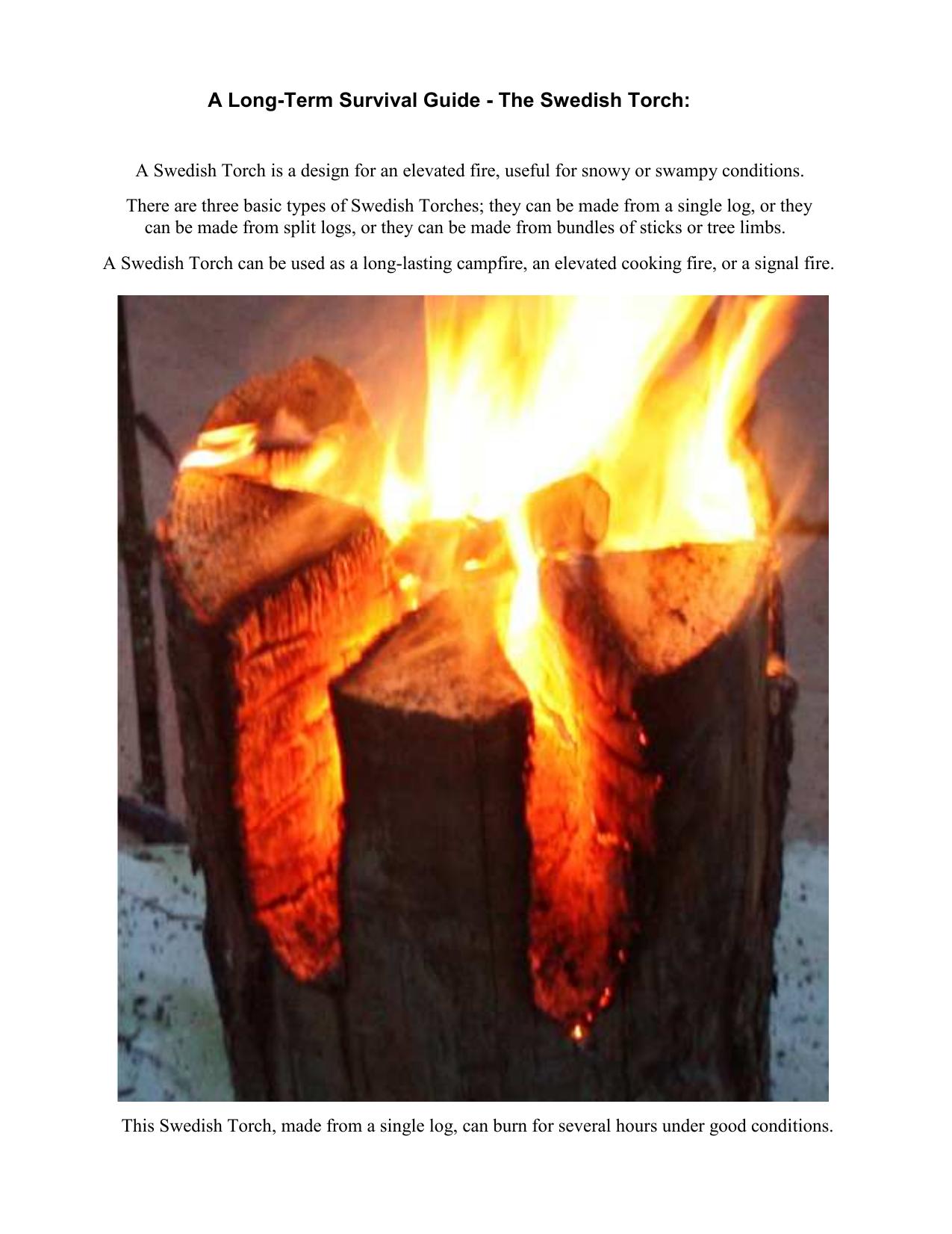 A Long Term Survival Guide The Swedish Torch by BuckelT