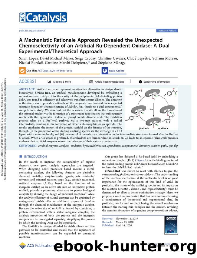 A Mechanistic Rationale Approach Revealed the Unexpected Chemoselectivity of an Artificial Ru-Dependent Oxidase: A Dual ExperimentalTheoretical Approach by unknow