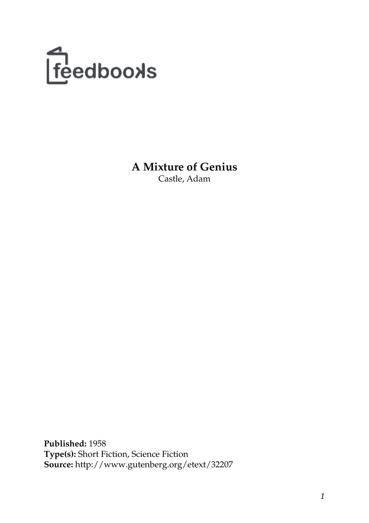 A Mixture of Genius by Castle Adam