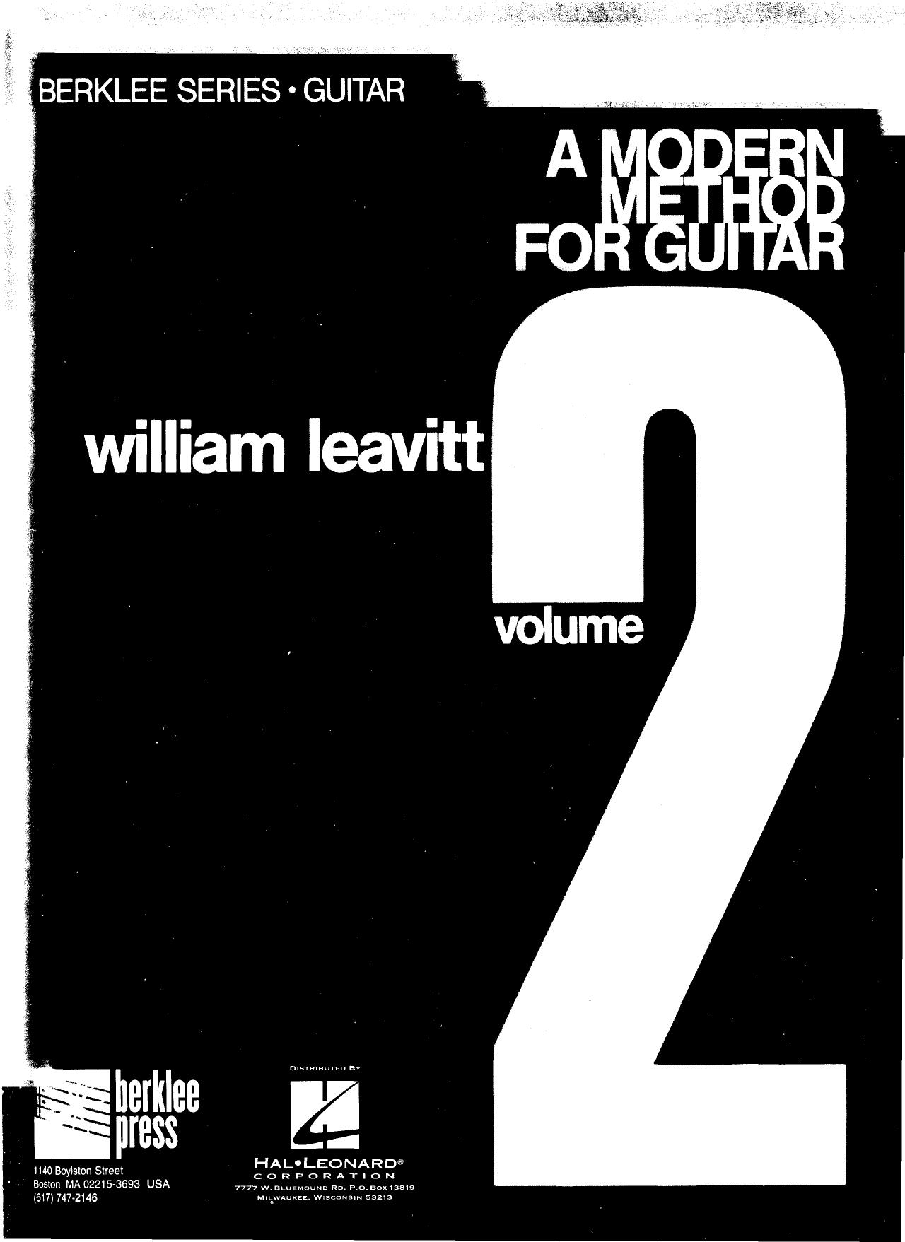 A Modern Method for Guitar - Volume 2 by William Leawitt