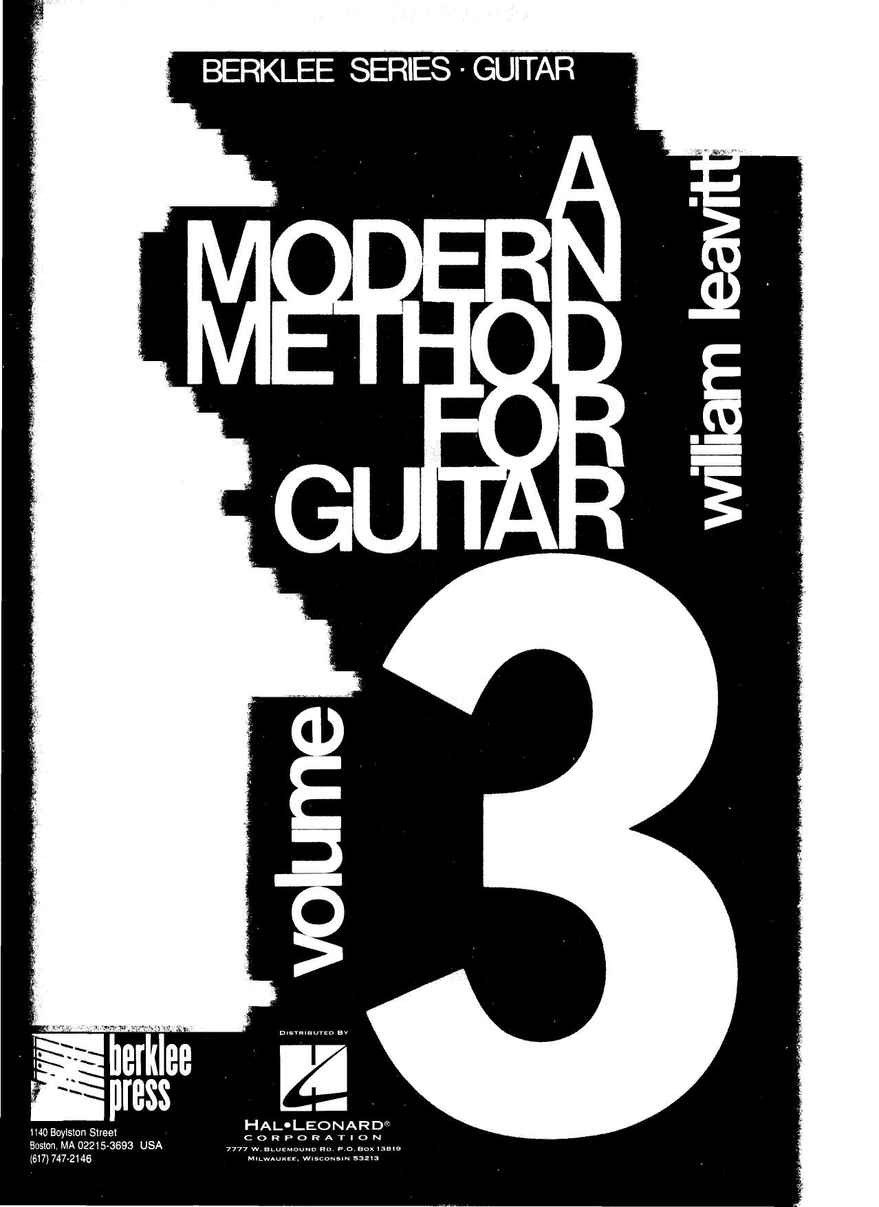 A Modern Method for Guitar - Volume 3 by William Leawitt