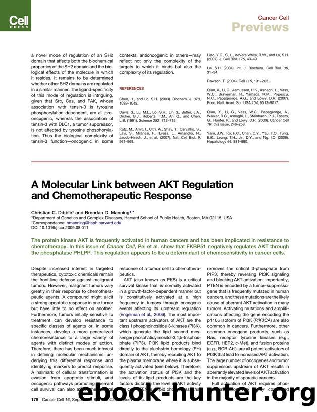 A Molecular Link between AKT Regulation and Chemotherapeutic Response by Christian C. Dibble; Brendan D. Manning