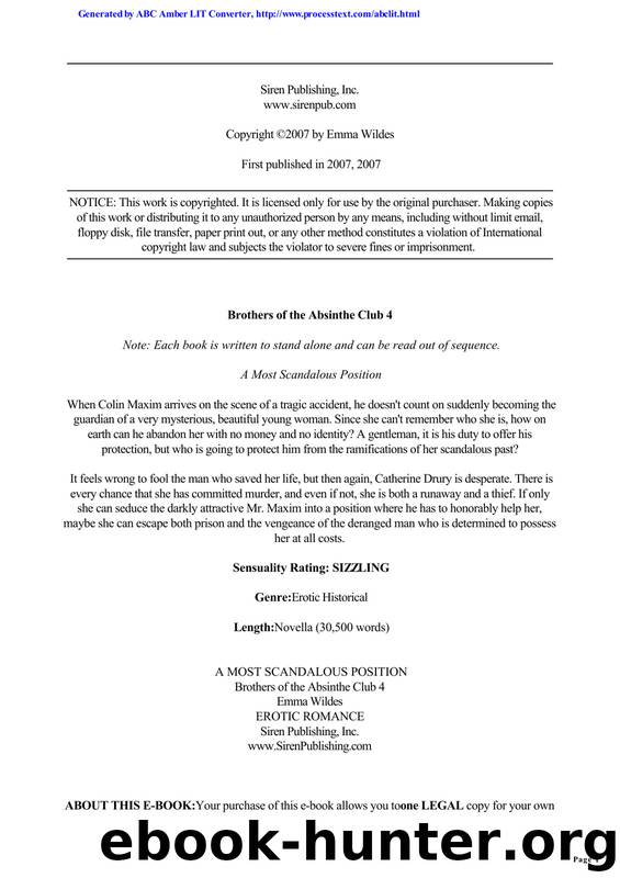 A Most Scandalous Position by Emma Wildes