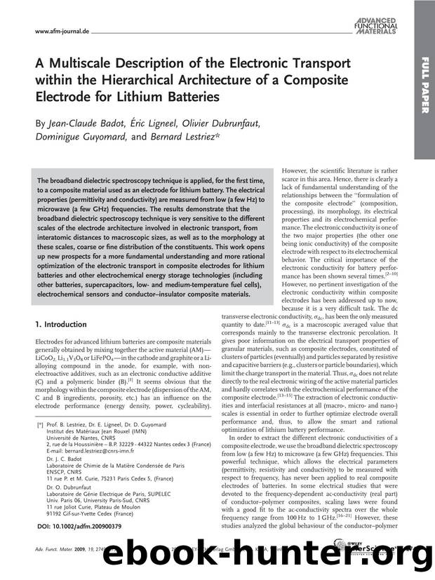 A Multiscale Description of the Electronic Transport within the Hierarchical Architecture of a Composite Electrode for Lithium Batteries by Unknown