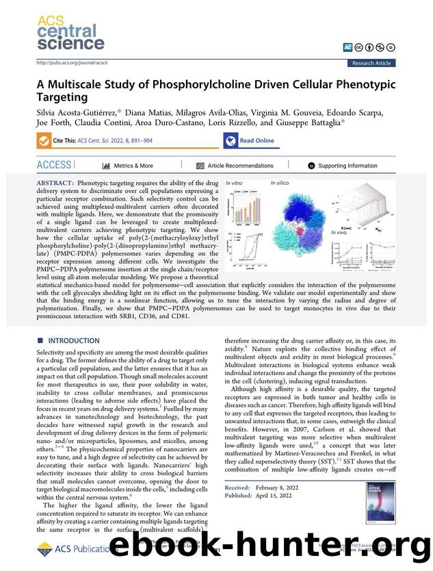 A Multiscale Study of Phosphorylcholine Driven Cellular Phenotypic Targeting by unknow