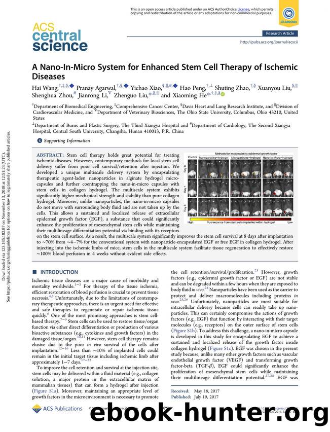A Nano-In-Micro System for Enhanced Stem Cell Therapy of Ischemic Diseases by unknow