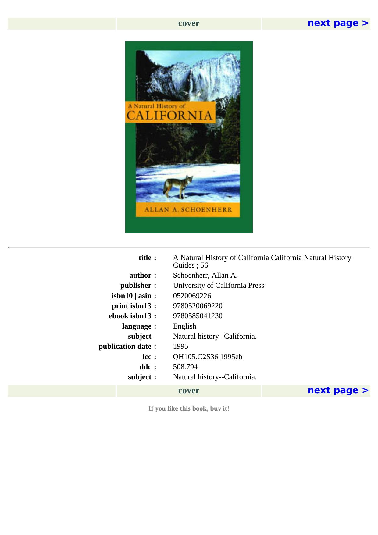 A Natural History of California by Unknow