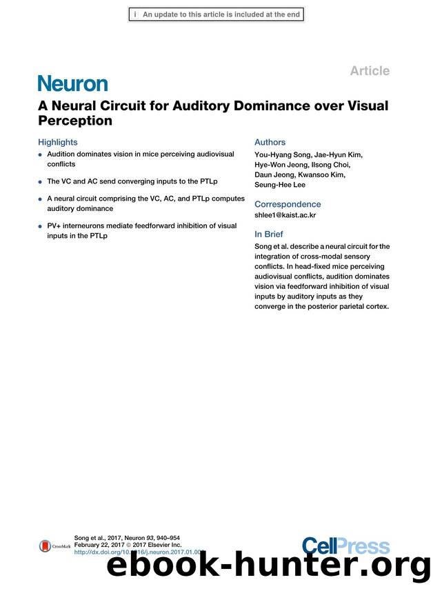 A Neural Circuit for Auditory Dominance over Visual Perception by unknow