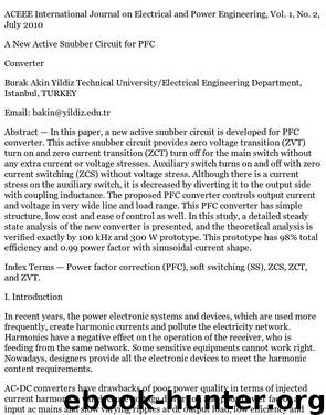 A New Active Snubber Circuit for PFC Converter by BURAK
