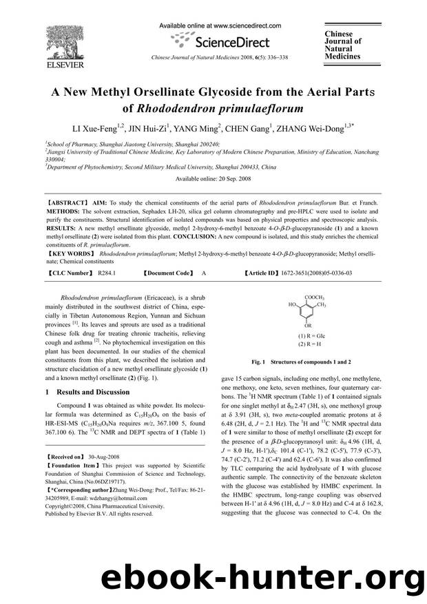 A New Methyl Orsellinate Glycoside from the Aerial Parts of Rhododendron primulaeflorum by LI; Xue-Feng JIN; Hui-Zi YANG; Ming CHEN; Gang ZHANG