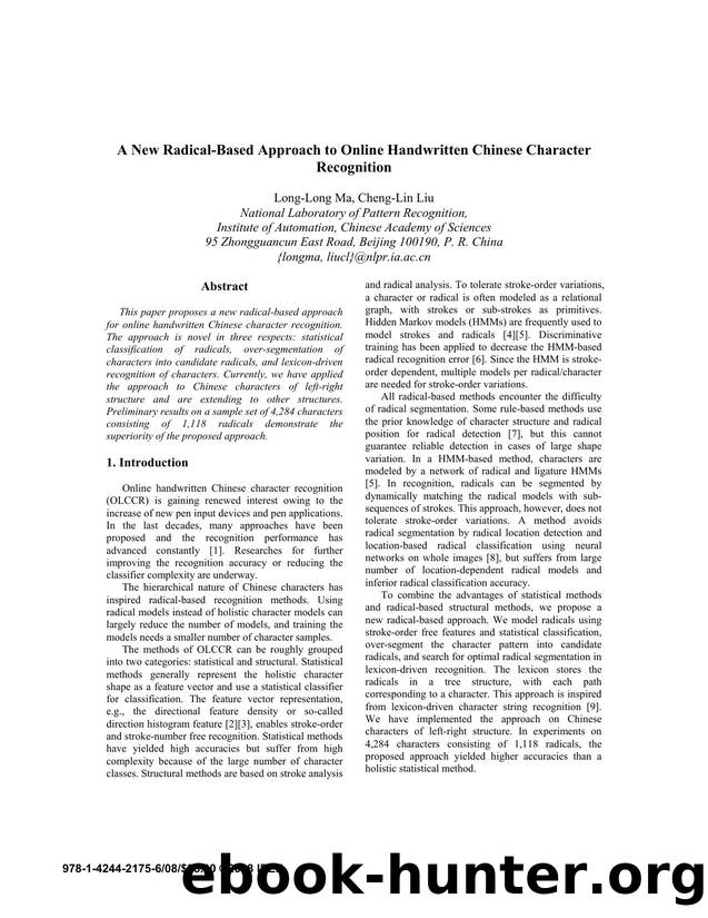 A New Radical-Based Approach to Online Handwritten Chinese Character Recognition by 