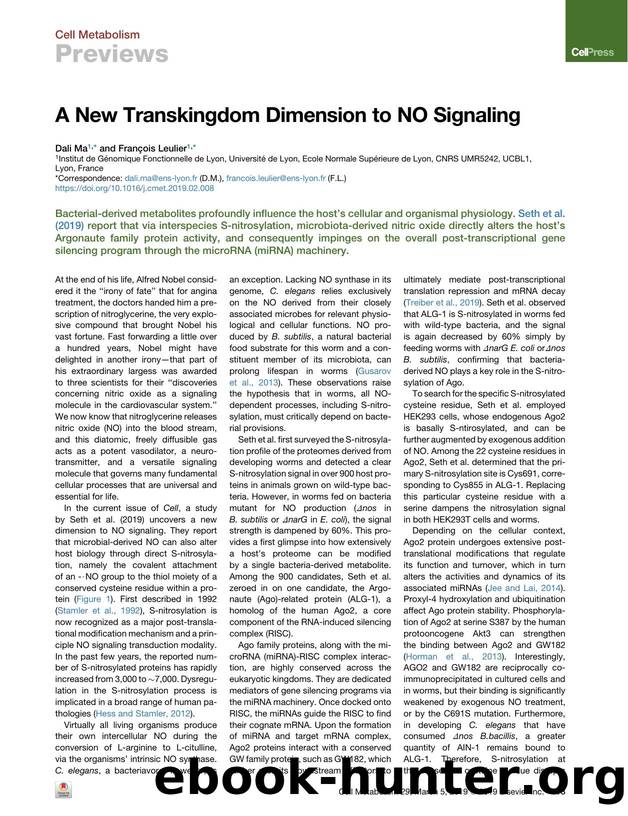 A New Transkingdom Dimension to NO Signaling by Dali Ma & François Leulier