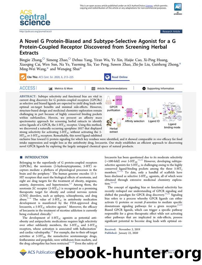 A Novel G Protein-Biased and Subtype-Selective Agonist for a G Protein-Coupled Receptor Discovered from Screening Herbal Extracts by unknow