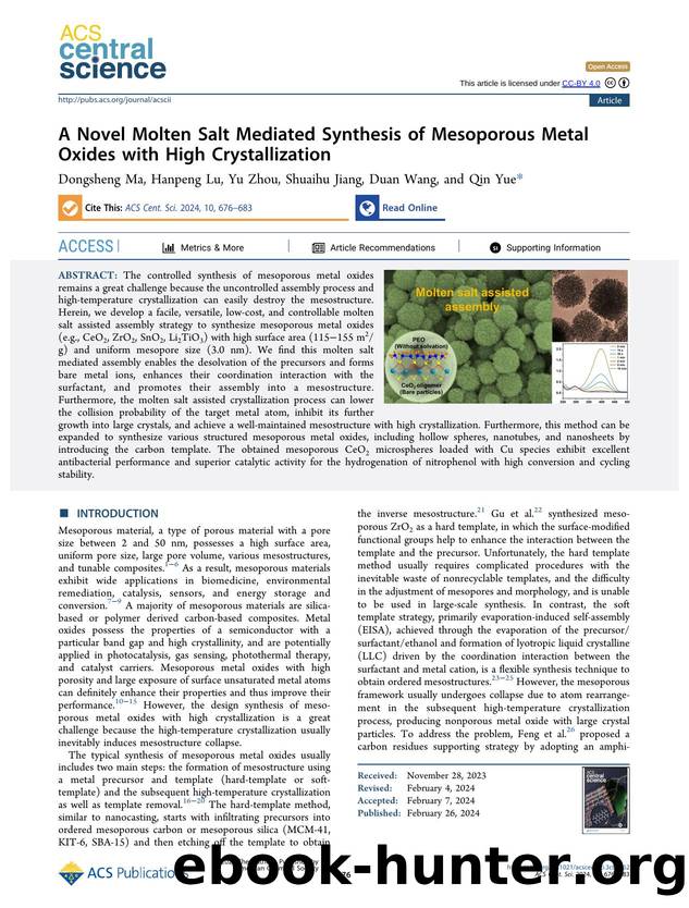 A Novel Molten Salt Mediated Synthesis of Mesoporous Metal Oxides with High Crystallization by unknow