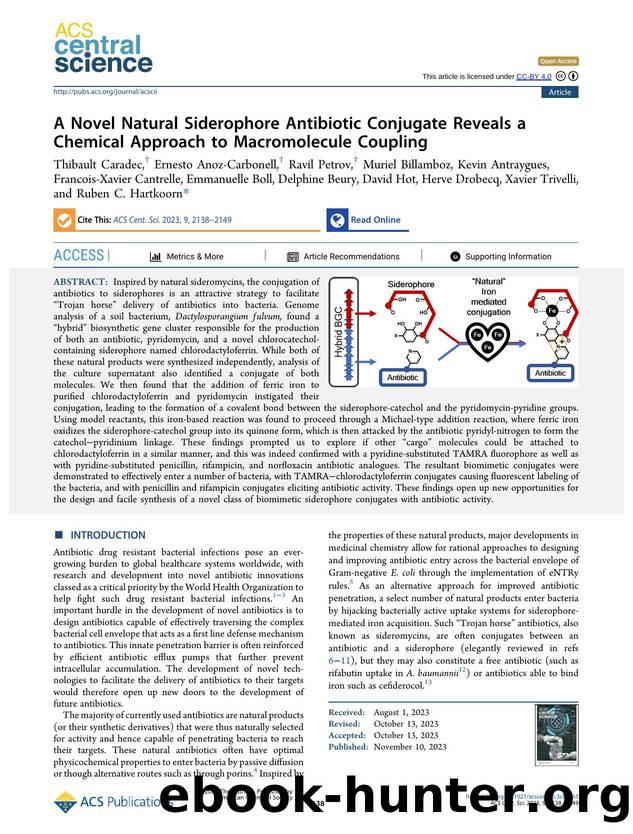 A Novel Natural Siderophore Antibiotic Conjugate Reveals a Chemical Approach to Macromolecule Coupling by unknow