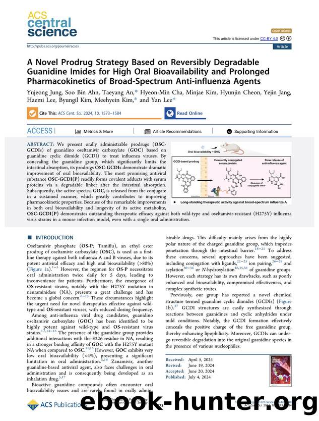 A Novel Prodrug Strategy Based on Reversibly Degradable Guanidine Imides for High Oral Bioavailability and Prolonged Pharmacokinetics of Broad-Spectrum Anti-influenza Agents by unknow