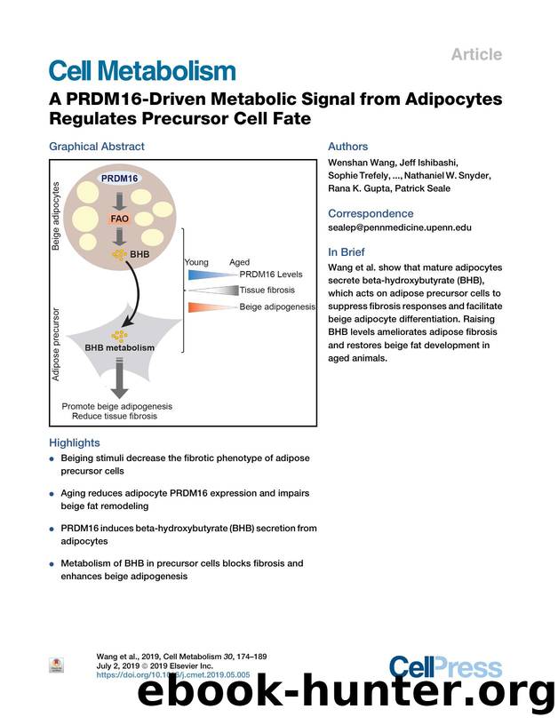 A PRDM16-Driven Metabolic Signal from Adipocytes Regulates Precursor Cell Fate by unknow