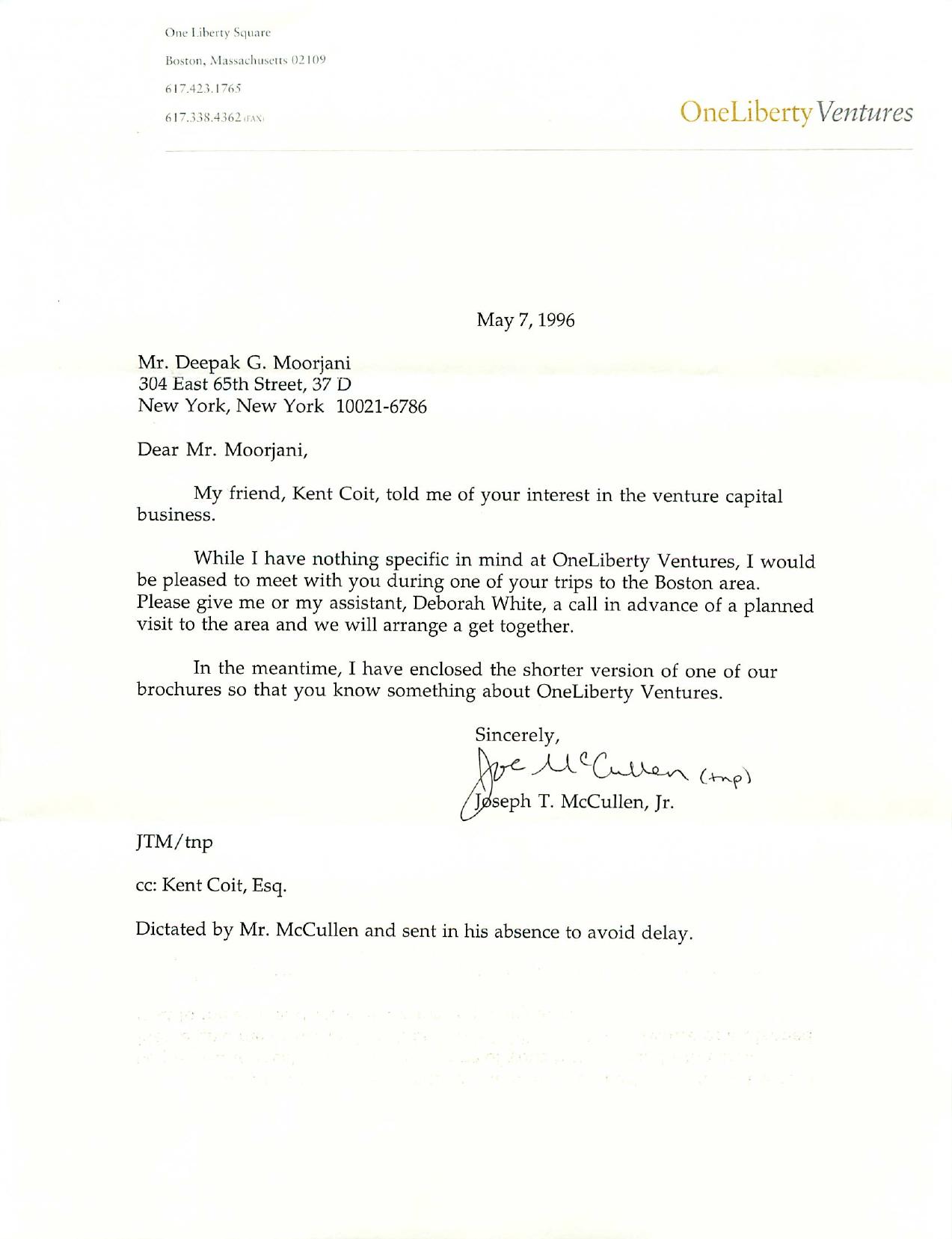 A PRIVATE LETTER by Kent Coit