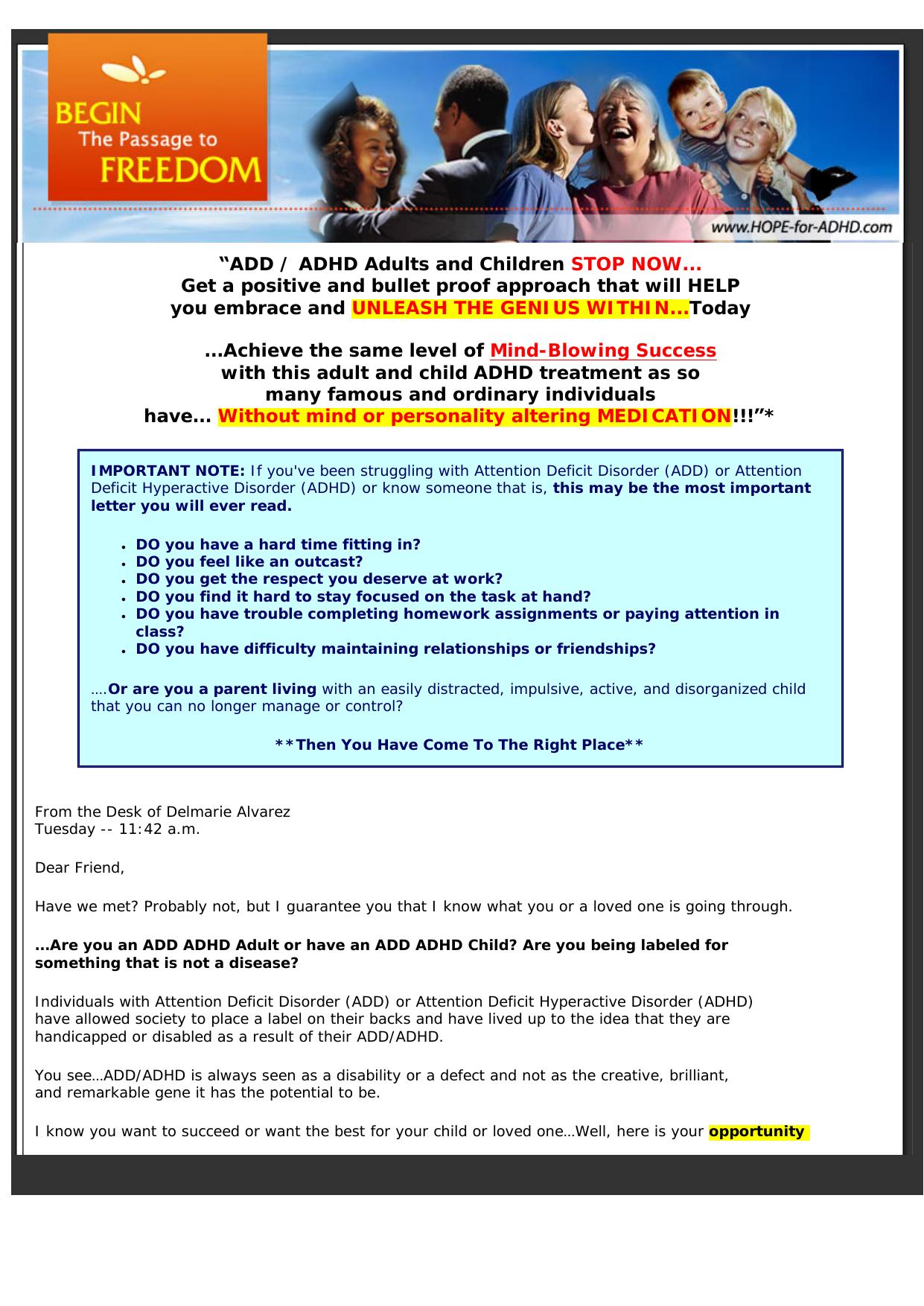 A Passage To Freedom- The Key To Unlocking The Gifts Behind Add-adhd. by Best of Kuszter's Collection