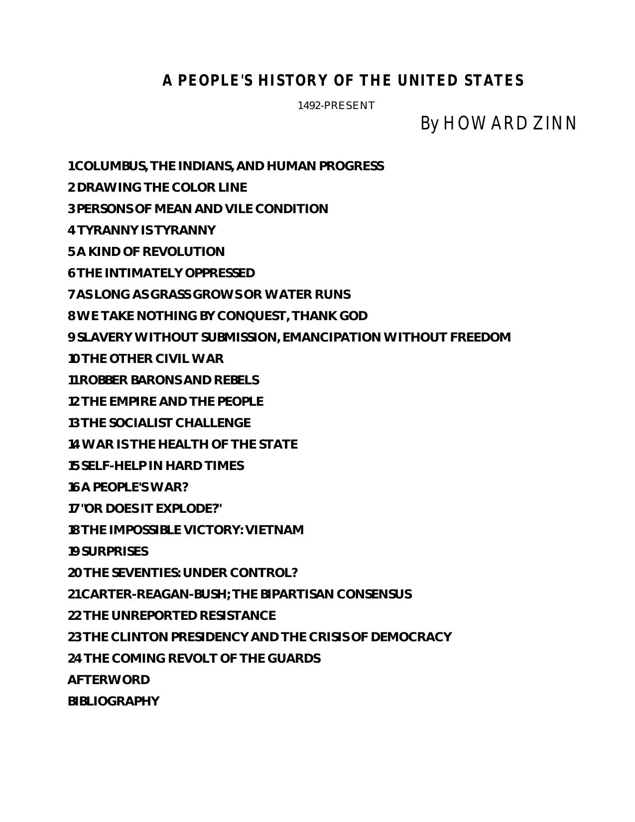 A People's History of the United States: 1492-Present by Howard Zinn