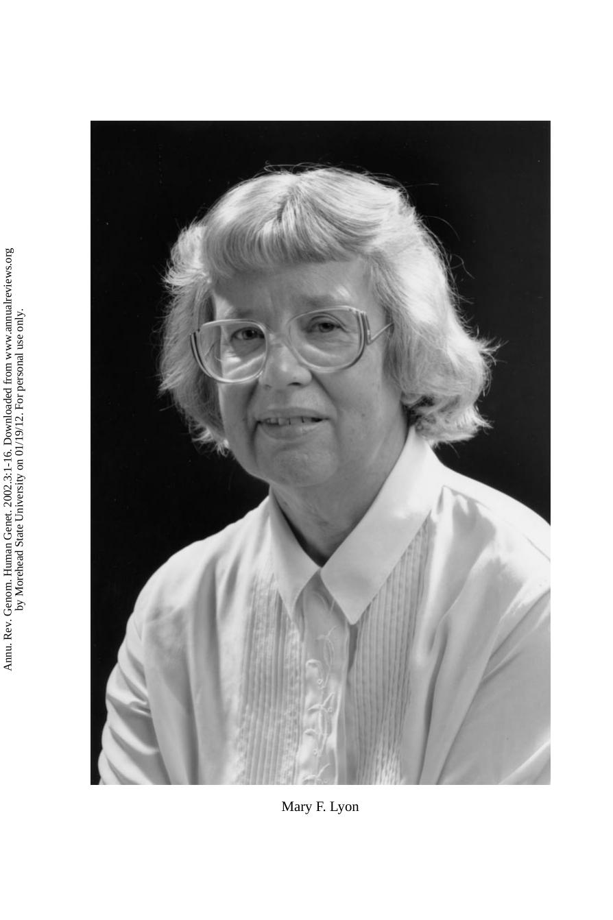 A Personal History of the Mouse Genome by Mary F. Lyon