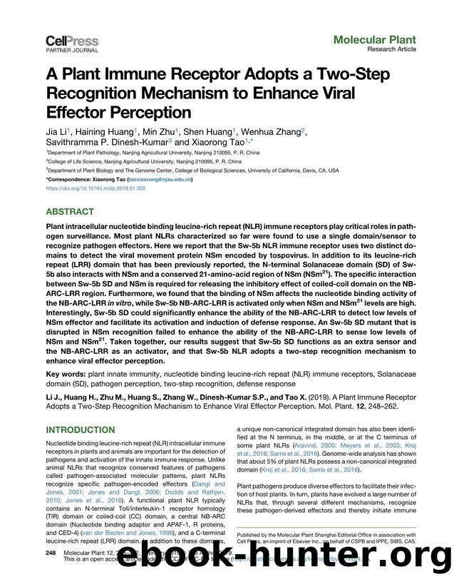 A Plant Immune Receptor Adopts a Two-Step Recognition Mechanism to Enhance Viral Effector&nbsp;Perception by unknow
