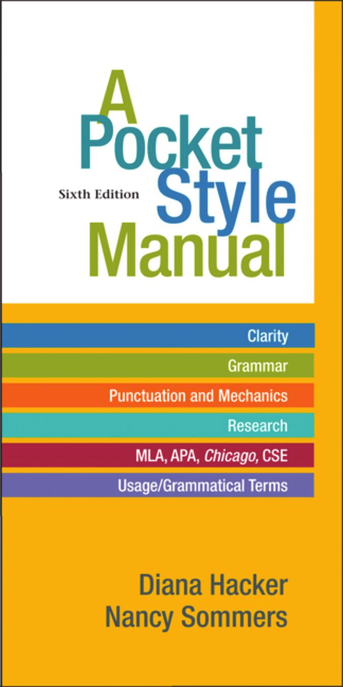 A Pocket Style Manual by Diana Hacker Nancy Sommers