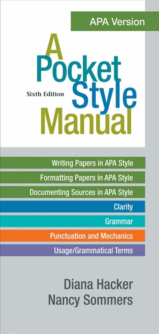 A Pocket Style Manual, APA Version by Matthews Rick A.; Carbajal Van Horn Marcy; Hacker Diana; Sommers Nancy I